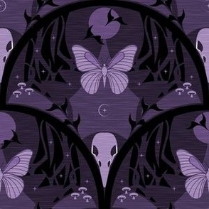 So It Goes / Forest Biome / Gothic / Dark Moody / Skull Butterfly / Violet / Small