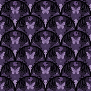 So It Goes / Forest Biome / Gothic / Dark Moody / Skull Butterfly / Halloween / Violet / Small