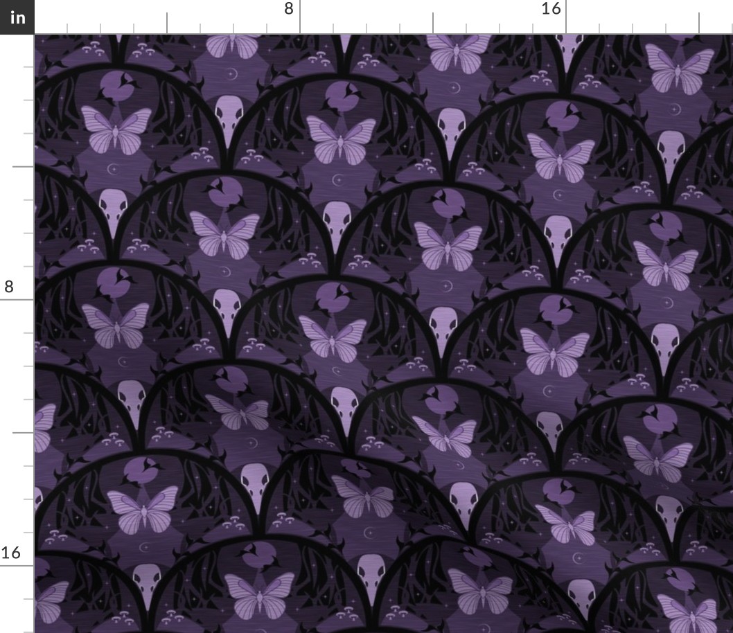 So It Goes / Forest Biome / Gothic / Dark Moody / Skull Butterfly / Halloween / Violet / Small
