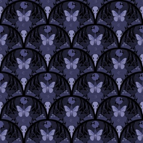 So It Goes / Forest Biome / Gothic / Dark Moody / Skull Butterfly / Halloween / Indigo / Small