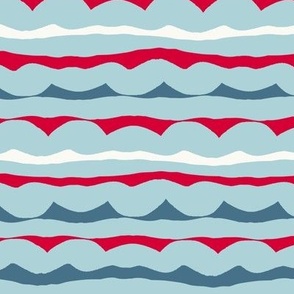 Surfer Stripes for Summer; Red White & Blue