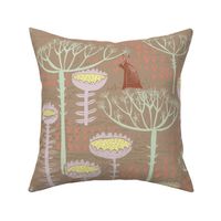 Block print scandinavian meadow brown -  M