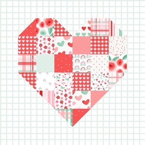 valentine's day heart cheater quilt