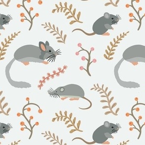 Dormouse, shrew and vole mouse - small forest animals