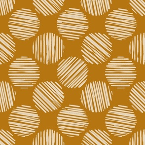 Mandarino Orange Striped Circles Made Of Brush Strokes, Medium Scale Monochromatic Tangerine Orange