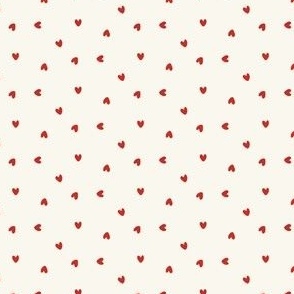 Coquette tossed red hearts on cream/ small / for bows and accessories