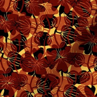 Flower mesh in red yellow and orange
