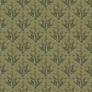 Forest Biome - Floral Motifes - Whimsical Woodland - Green BG
