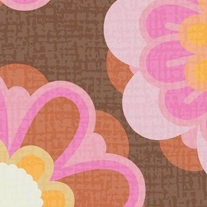 Retro Summer Flower Brown background - Sun  Light filter