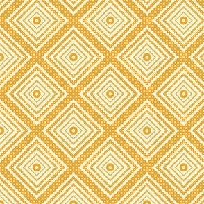 Dotted squares pattern in beige and gold