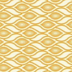 Horizontal Floral Decorative Pattern in beige and gold