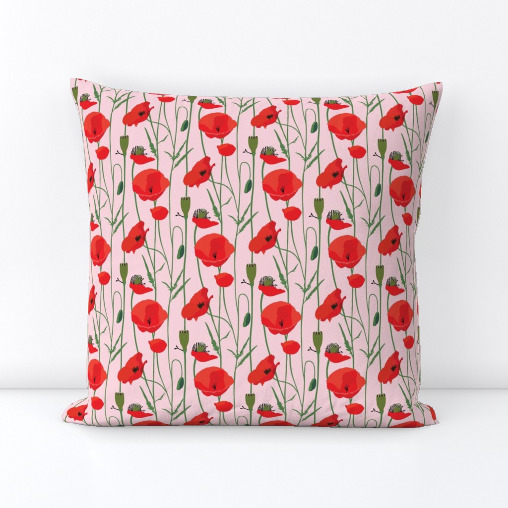 Red poppies seamless pattern