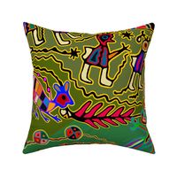 Shaman Tribal Spirit Dreams - Design 16448578 - 56x44 - Red Yellow Blue Pink