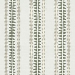 Sage green fern leaf vertical stripe