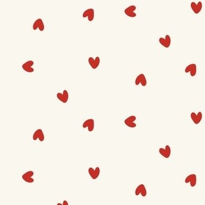 Coquette tossed red hearts on cream/ medium/ for apparel and kids clothing