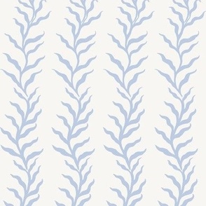 Vertical Vine Stripe ~ White & Blue