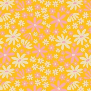 Ditsy Floral Yellow and Pink