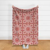 white-red ornament scarf patchwork bandana