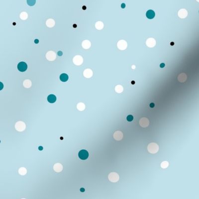 Soft Blue Polka Dots on Seamless Pattern 