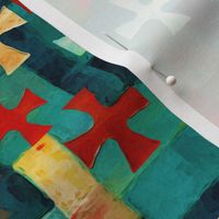 Abstract Christian Cross Watercolor Pattern 