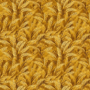 Golden Wheat Field Seamless Pattern
