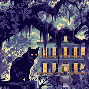 Black kitty in New Orleans
