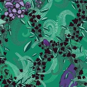  Nature design “Ye Olde British Forest Biome” in purples greens and teals