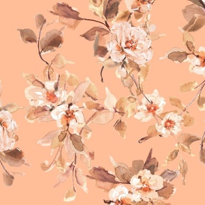 Romantic Serenade Floral Blooms - Peach Fuss