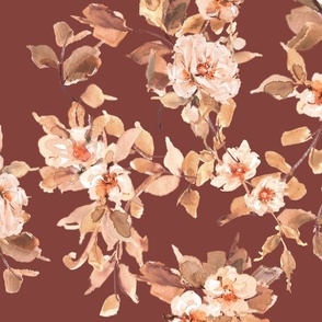 Romantic Serenade Floral Blooms- Organic Brown