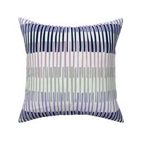 Block print geometrics stripes lilac blue - M