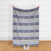 Block print geometrics stripes lilac blue - M