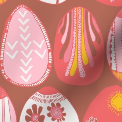 Boho Easter Eggs Lineup Brown 