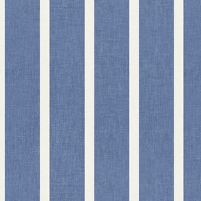Indigo stripes with linen texture for classic coastal calm hampton homes