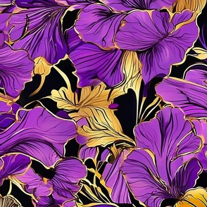 xlarge scale purple anfd gold poppies