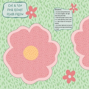 Easy “Cut and Sew” Pink Flower Plush Pillow Project for Kids