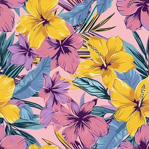 Vintage Tropical Warm Floral