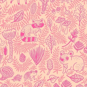 Woodland Animal Forest Biome - Peach/Pink
