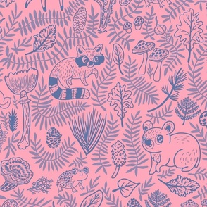 Woodland Animal Forest Biome - Pink/Blue