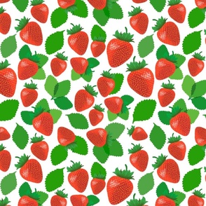 Hand-drawn Strawberry Pattern On White