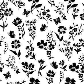Minimalist garden white and black background