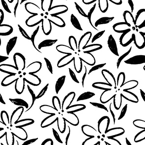 Abstract black flowers
