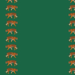 Tiger stripes pattern - emerald lush green - animals