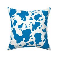 Cow Print in Blue on Cream Background