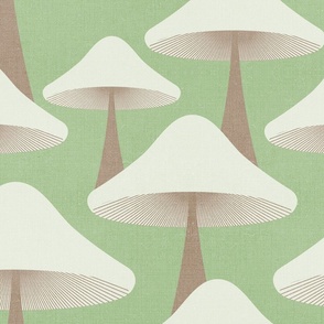 (M) Minimal Abstract Retro Mushrooms Forest in pastel pistachio green 9. #retromushrooms #abstractfungi  #pastelgreen  #70s #minimalmushrooms #minimalabstract #spoonflowercollection #midcentury #mushroomforest #forestbiome 