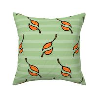 Fall Tango orange on green stripes