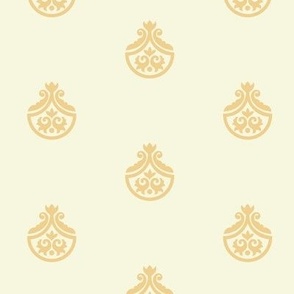 Ornamental floral seamless pattern in beige and gold