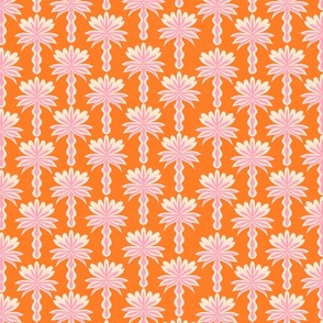 Tropical Pink and orange summer  palm trees Large scale