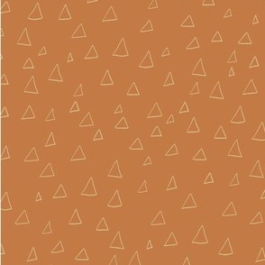 Boho Geo Triangles in Copper Orange and Beige Sand