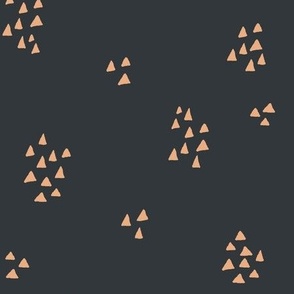 Block Print Triangles in Black and Salmon Pink