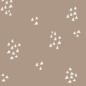 Block Print Triangles in Neutral Taupe Grey and Ivory